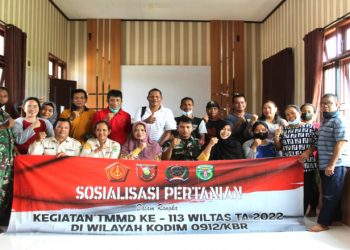 Puluhan Warga Ikuti Program Penyuluhan Pertanian Besutan Satgas TMMD 113 Kodim Kubar