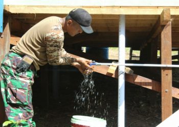 Jelang Penutupan, Satgas TMMD 113 Pastikan Warga Kelian Sudah Bisa Nikmati Air Bersih