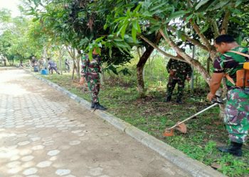 Peringati HUT KODAM VI Mulawarman, Kodim 0909/KTM Laksanakan Karya Bakti Pembersihan Rumah Ibadah dan Fasilitas Umum