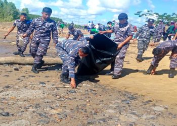 Gerakan Nasional Laut Bersih Tahun 2022 Lanal Sangatta Sasar Kenyamukan, Danlanal: Upaya Tumbuhkan Kesadaran