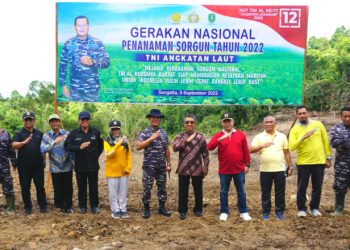 Tingkatkan Ketahanan Pangan, Lanal Sangatta Manfaatkan Lahan Tidur, Danlanal: Sukseskan Gerakan Nasional Penanaman Sorgum 2022