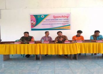Dukung Program Penanganan Stunting, Babinsa Koramil Bengalon Hadiri Launching Dapur Sehat