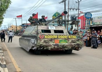 Panser Anoa Turun ke Jalanan Sangatta, Pasukan Reaksi Cepat Kodim 0909/Kutai Timur Siaga