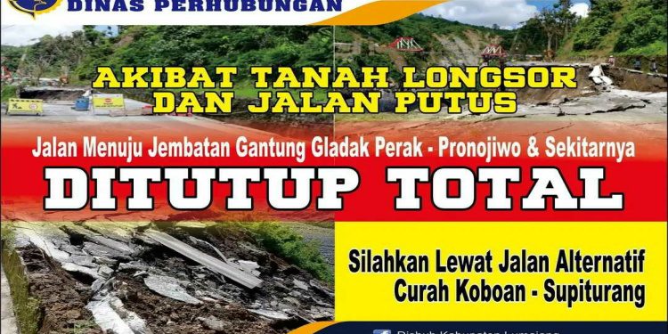 Akibat Jalan Ambles, Jalur Lumajang Malang Dialihkan ke Curahkobokan