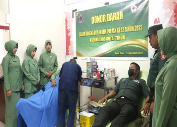 Tingkatkan Jiwa Sosial Melalui Donor Darah dalam Rangka HUT Korem 091/Aji Suryanata Kusuma ke-42