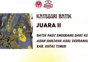 Ikut Dekranasda Kaltim Award 2022, Batik Padi Enggrang Kutim Rebut Juara 2