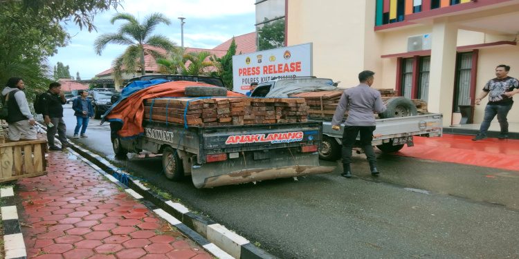 Lakukan Penyelidikan Terkait Illegal Logging, Satreskrim Amankan 2 Unit Grand Max, Ini Sebabnya