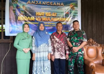 Peringati HUT Kodam VI Mulawarman ke-67, Kodim 0909/Kutai Timur dan Persit Gelar Anjangsana ke Purnawirawan dan Warakawuri